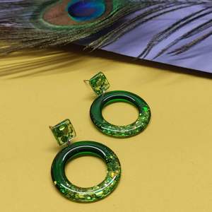 Elegant Handmade Colorful Resin <b>Earrings</b> for Trendy Bohemian Style with Artistic Layered Texture Eco-Friendly Mother's Day Gift - Product Image 5