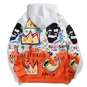 Sudadera con capucha de algodón mezclado de alta calidad con logotipo de impresión personalizado 3D para hombres Sudadera con capucha de invierno de gran tamaño con impresión en relieve - Product Image 4