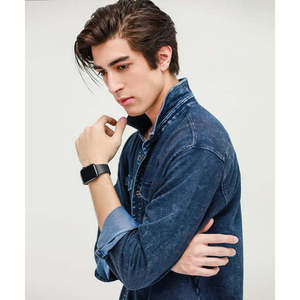 Camisa de mezclilla con botones para hombre - Product Image 1