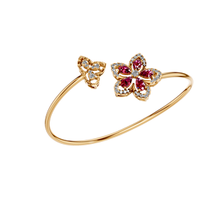 Hot Selling Rhodium 925 Sterling <b>Silver</b> Floral <b>Bracelet</b> VVS D Moissanite Synthetic Ruby Pear Cut Fine Jewelry Wedding Parties - Product Image 2