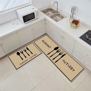 พรมปูพื้นครัวแบบสั่งทำพิเศษ กันลื่น ผลิตจากโพลีเอสเตอร์กำมะหยี่เนื้อนุ่ม ด้านบนเป็นคริสตัลฟลีซ ด้านหลังเป็นลายจุด ทันสมัย นุ่มสบาย กันน้ำ - Product Image 4