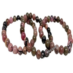 Natural Rhodonite <b>Bracelet</b> Crystal <b>Beaded</b> <b>Bracelet</b> Healing Gemstone Jewelry Reiki Chakra Meditation Gift for Women <b>Men</b> - Product Image 4