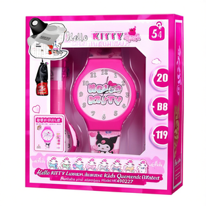 นาฬิกาข้อมือเด็ก Hello KITTY รุ่นหรู สีชมพู ระบบควอตซ์ พร้อมฟังก์ชั่นแสดงข้างขึ้นข้างแรม แสดงพลังงานสำรอง สายพลาสติก รุ่น HK 490227 - Product Image 3