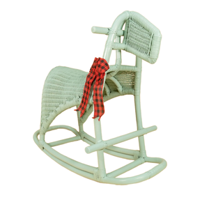Cheval à bascule en rotin coloré à la menthe Ride On Rockers Cheval à bascule durable et sûr pour bébé Meubles pour enfants Vente en gros du Vietnam - Product Image 1