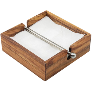 New Arrival Latest Style Napkin Holder Stand With Wooden Base Direct Factory Home <b>Kitchen</b> Bathroom Eco friendly Top Product - Product Image 2