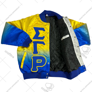 Sigma Gamma Rho Sorority Veste en satin ombré brillant Multicolore Tie-dye Dégradé - Product Image 2