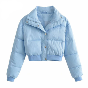 Mosaic Impex New Sky Blue Color short Cropped Chaqueta de invierno para mujer Chaqueta acolchada recortada transpirable para damas - Product Image 1