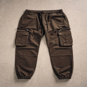 Pantalones Jogger Cargo de Algodón para Hombre, Multibolsillos, Impermeables, Transpirables, Antiarrugas, Teñidos, Cintura Elástica, Estilo Urbano, OEM - Product Image 2