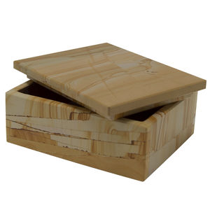 Urna Rectangular Moderna de Madera de Teca y Mármol Resistente al Fuego para Cenizas, Revestimiento de Pared de Piedra Natural Hecho a Mano, Urna Funeraria para Cocina de Villa - Product Image 2