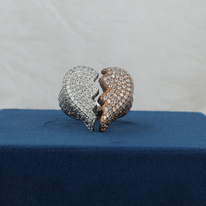 แหวนเพชรสไตล์ฮิปฮอป14 KT สีโรสโกลด์เครื่องประดับเพชรโมอิสไนท์แท้ตามสั่ง - Product Image 1