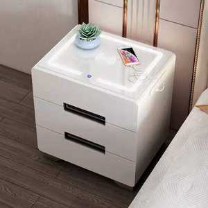 <span class=keywords><strong>Table</strong></span> <span class=keywords><strong>de</strong></span> chevet intelligente haut <span class=keywords><strong>de</strong></span> gamme en bois massif, <span class=keywords><strong>table</strong></span> <span class=keywords><strong>de</strong></span> <span class=keywords><strong>nuit</strong></span> à 2 tiroirs avec verrouillage par empreinte digitale et haut-parleur Bluetooth, mobilier <span class=keywords><strong>de</strong></span> luxe fabriqué en usine - Product Image 4