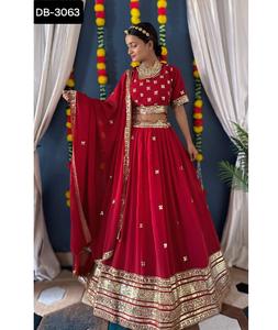 ชุดผ้าจอร์เจียเทียมสไตล์อินเดียสำหรับผู้หญิงชุดปักลายและออกแบบได้ตามลำดับ - Product Image 1