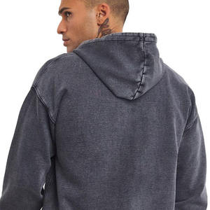 OEM Custom Men's Oversized Hoodie Heavyweight Cotton <b>Blend</b> Distressed Streetwear Vintage Washed Loose Fit Hoodies - Product Image 5