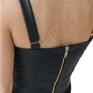 SANDRA TRADERS Camiseta sin mangas asimétrica con apariencia de cuero para mujer, color sólido, de secado rápido, transpirable, estilo casual - Product Image 4