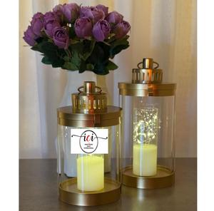 Lanterne de sol élégante au fini or Décoration de table au design unique pour les fêtes du Ramadan Eid Hajj Décorations de vaisselle de fête chaude - Product Image 2