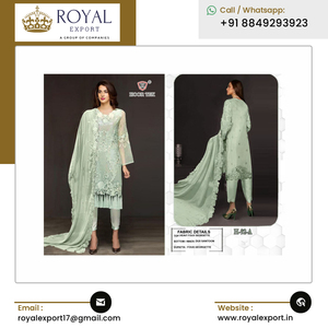 Vêtements de mariage de haute qualité Designer Faux Georgette avec broderie Travail Pakistanais Salwar Costume Collection de l'exportateur indien - Product Image 5