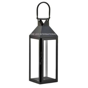 Lanterne à bougie en métal noir finition luxueuse, style moderne, design mural, lanterne décorative - Product Image 1