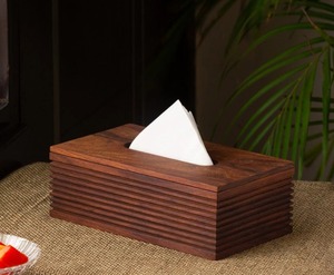 Porte-boîte à mouchoirs en bois artisanal en bois d'acacia - Product Image 3