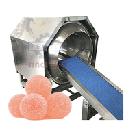 1ton Per Hour Automatic Sanding Sugar Coating Machine PLC Control Sour Coated Gummy Ring Candy Coating Machine