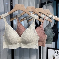 Soutiens-gorge sexy en dentelle pour femmes Soutien-gorge push-up à armatures Bralette à broderie Lingerie Soutien-gorge non rembourré Sous-vêtements féminins