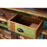 Buffet ancien de style industriel en bois massif récupéré avec 4 tiroirs et 4 portes, meubles pour le salon