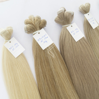 Genius Weft Double Drawn Raw Extensions de cheveux brésiliens Cheveux humains vierges doux style Fumi droits teints blonds décolorés Salons