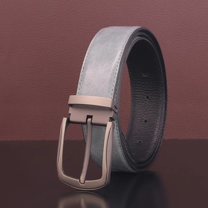 PIN hebilla de cuero genuino diseñadores de moda cinturones hombres casual correa de lujo gris piel de vaca hombres jóvenes ceinture homme - Product Image 4