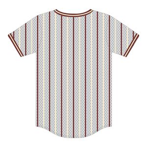 Maillot de baseball à fines rayures gris KAP personnalisé 100% T-shirt de fraternité en maille de polyester avec logos appliqués brodés - Product Image 3