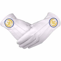 Gants maçonniques en cuir souple avec broderie