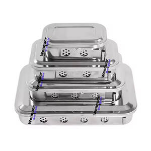 Dental <b>Disinfection</b> Box 4 Pcs Set Stainless Steel Surgical Tray for Instrument Sterilization Top <b>Production</b> Made By Wenquar - Product Image 1