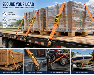 Correa de Amarre con Trinquete de 2 Pulgadas y 3000 kg de Capacidad, Fabricada en Vietnam, con Ganchos en J, Correa de Sujeción de Carga de Poliéster Premium, OEM - Product Image 2