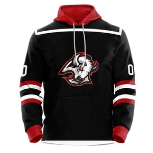 100% Heavyweight Pullover Ice Hockey <b>Hoodie</b> with Custom Embroidered Logo <b>Sublimation</b> Printing Men's Ice Hockey Wear - Product Image 5