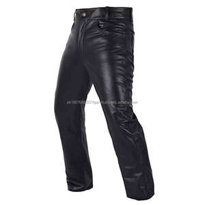 Pantalon en cuir pour homme personnalisé avec bandes latérales rouges, style jodhpur, haute qualité, élégant, collection 2025 - Product Image 1