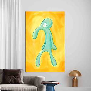 Impresión en lienzo elegante de Squidward, decoración de pared moderna y atrevida, enrollada en lienzo tipo galería - Product Image 1