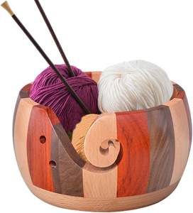 Premium Handcrafted <b>Wood</b> Yarn Storage Bowl for Knitters Handcrafted Eco-Friendly Yarn Storage Wooden Bowl From India - Product Image 4
