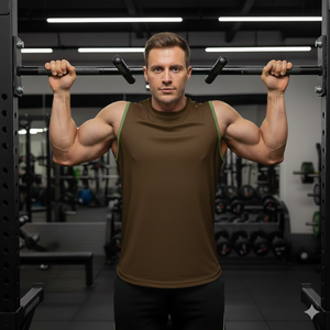 Personalizado de alta calidad de poliéster/algodón hombres sin mangas gimnasio desgaste Flex Anti-Shrink 180g cuello redondo Camiseta sin mangas músculos Chaleco Ajustado - Product Image 2