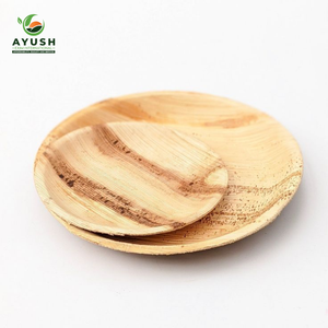 Platos Redondos de Hoja de Areca, Simples y con 3 Compartimentos, Platos y Tazones Biodegradables para Cenas - Product Image 4