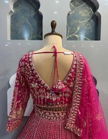 Lehenga Choli Fait Main de Haute Qualité pour Femme, Robe Brodé en Soie et Filet pour Mariage et Soirée, Techniques d'Impression à la Main