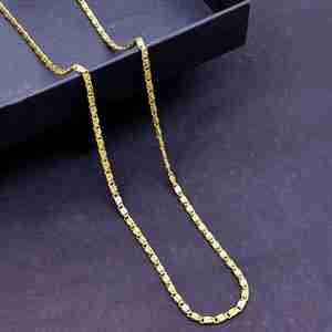 Collier chaîne byzantine plaqué or micro 14K 18K 24K en gros, collier chaîne tendance, design de chaîne moderne, chaîne en laiton. - Product Image 2