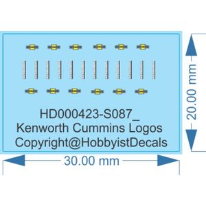 Kenworth Và CUMMINS Logo Decals 1/25 1/50 1/87 Quy Mô Trượt Nước Decals Dính Dán Tùy Chỉnh In Cho Giá Tốt Nhất - Product Image 1