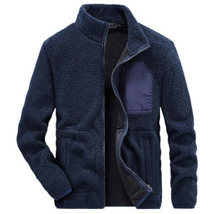 Wholesale <b>Men</b> Winter Warm <b>Fleece</b> Zipper Jacket <b>Men</b> Heavyweight <b>Sherpa</b> <b>Fleece</b> Coat Women Blank Stand Collar <b>Fleece</b> Jacket - Product Image 4
