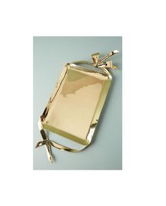 Elegant metal serving <b>tray</b> with smooth satin finished perfect for chic dining table displays and high-end <b>buffet</b> presentations - Product Image 5