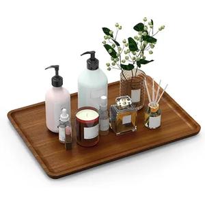 Plato de madera cuadrado de gama alta para servir el desayuno aperitivo café té bandeja de madera de nogal del exportador indio - Product Image 2