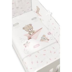 Ensemble de 2 pièces Mod. Housse de couette en papier uni rose amovible à motif tissé de dessins animés - Product Image 1