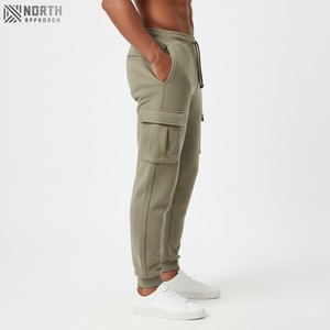 Pantalon de jogging vintage en molleton de coton personnalisé avec strass, teinture soleil, délavage acide, double taille, évasé, léger, pour homme - Product Image 4