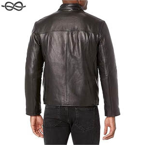 Veste en cuir d'agneau lisse pour homme avec col convertible Veste de motard élégante Fashion Casual Riding Adventures - Product Image 2