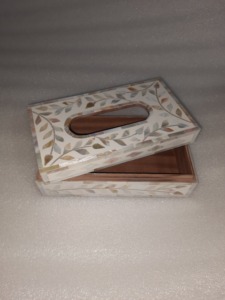 Latest Floral Style Mother of Pearl Inlay <b>Tissue</b> Box Paper <b>Tissue</b> Holder for Home Office or Hotel Use for <b>Weddings</b> - Product Image 4