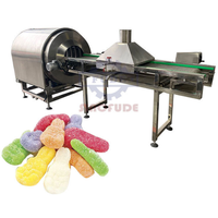 1ton Per Hour Automatic Sanding Sugar Coating Machine PLC Control Sour Coated Gummy Ring Candy Coating Machine
