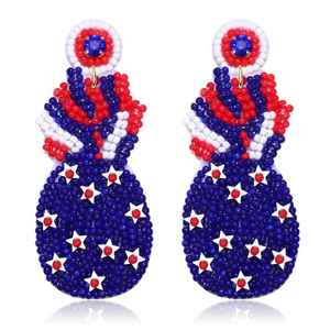 Boucles d'oreilles pendantes à la mode de conception de luxe perlées à la main de haute qualité avec boucles d'oreilles de vacances unisexes brodées - Product Image 2