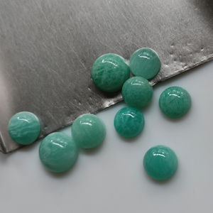 Piedra preciosa de forma redonda de amazonita pequeña, 2mm-2,5mm, amazonita Natural, parte posterior plana, cabujón suelto, piedra cortada, amazonita verde redonda de 2mm - Product Image 1